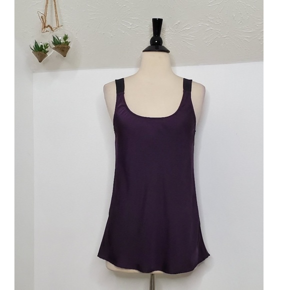 Theory Purple Tank With Wide Black Straps - Picture 2 of 6